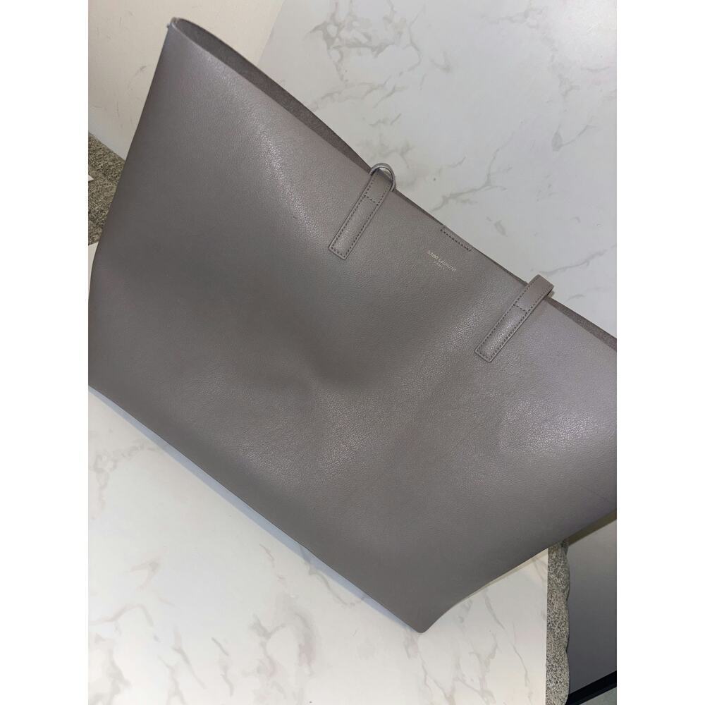 YSL Grey Leather Tote Bag - Good Condition